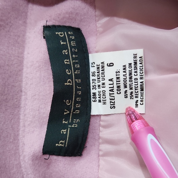 VTG Harve Benard Holtzman Pink Wool Button Up Blazer Jacket Sz 6 - Picture 4 of 4